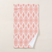 Moderne abrikoos en witte diamant patroon bad handdoek (Handdoek)