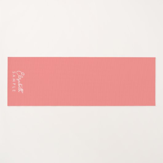 Moderne Abrikoos Sjabloon Kalligrafie Naam Best Yogamat (Voorkant (horizontaal))