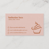 Moderne Abrikoos Witte Cupcake Bakkerij Visitekaartje (Voorkant)