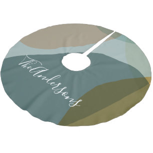 Moderne Abstract Aardse Groen Taupe Persoonlijk Kerstboom Rok