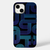 Moderne Abstract Blauw Paars Geometrisch Aangepast Case-Mate iPhone Case (Achterkant)