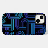 Moderne Abstract Blauw Paars Geometrisch Aangepast Case-Mate iPhone Case (Achterkant (horizontaal))
