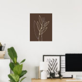 Moderne Abstract Boho Bloemige Planten Kunst Decor Poster (Thuiskantoor)
