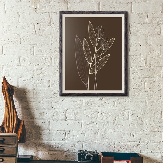 Moderne Abstract Boho Bloemige Planten Kunst Decor Poster