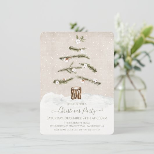 Moderne Abstract Boho Kerstboom Feest Kaart (Staand voorkant)