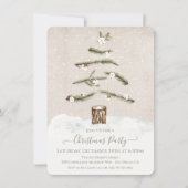 Moderne Abstract Boho Kerstboom Feest Kaart (Voorkant)