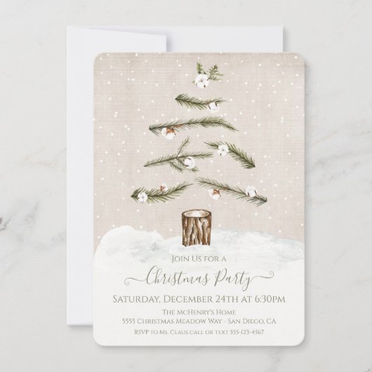 Moderne Abstract Boho Kerstboom Feest Kaart (Voorkant)