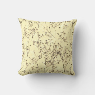 Moderne Abstract Cream Bruin Beige Bloemen Kussen