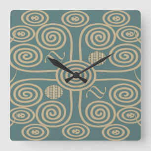 Moderne abstract geometrisch elegant stijlvol patr vierkante klok