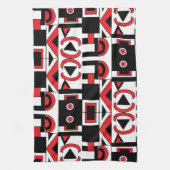 Moderne Abstract Geometrisch Patroon Theedoek (Verticaal)