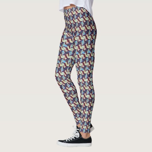 Moderne abstract geometrisch ritme patroon 1281 leggings (Links)