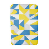 Moderne Abstract Geometrische Blau Geel Witte Kuns Badmat (Voorkant Verticaal)