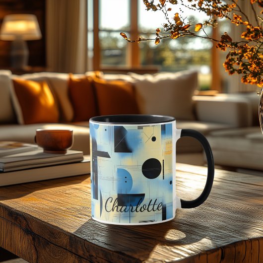 Moderne Abstract Gepersonaliseerd - Unieke Geometr Mok