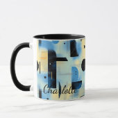 Moderne Abstract Gepersonaliseerd - Unieke Geometr Mok (Links)