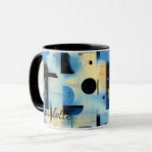 Moderne Abstract Gepersonaliseerd - Unieke Geometr Mok (Voorkant links)