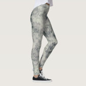 Moderne Abstract Getextureerd Grijs Lavendel Salie Leggings (Rechts)