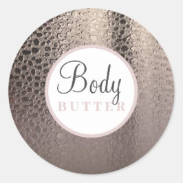 Moderne Abstract Glam Roze Roze Gouden Body Butter Ronde Sticker