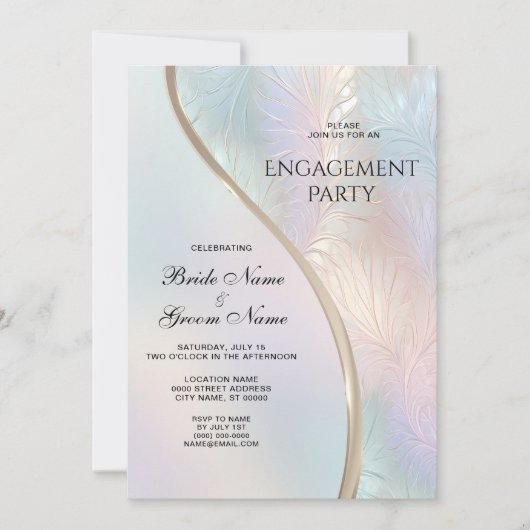 Moderne Abstract Iridescente Trouwring Kaart (Voorkant)