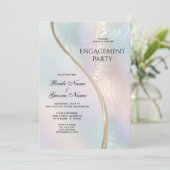 Moderne Abstract Iridescente Verlovingsring Kaart (Staand voorkant)