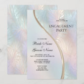 Moderne Abstract Iridescente Verlovingsring Kaart (Voorkant / Achterkant)