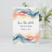 Moderne Abstract Kleurrijk Design Save The Date (Staand voorkant)