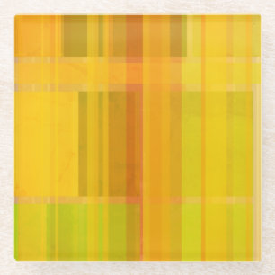Moderne Abstract Kleurrijke Citruskleuren Glazen Onderzetter