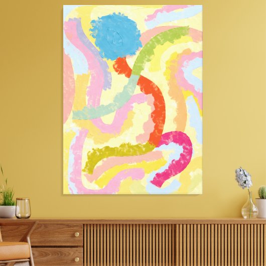 Moderne Abstract Kleurrijke Dans Canvas Afdruk (Insitu (Woonkamer))