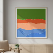 Moderne Abstract Kleurrijke Landschap Midden eeuw Poster
