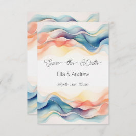 Moderne Abstract Kleurrijke Vormgeving Save The Date