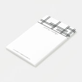 Moderne Abstract Monochroom Zwart en Wit Post-it® Notes (Schuin)