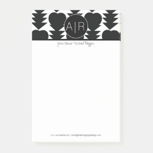 Moderne Abstract Monochroom Zwart en Wit Post-it® Notes
