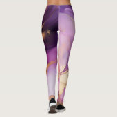 Moderne Abstract-Paarse Roze en Goud- Leggings (Achterkant)