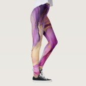 Moderne Abstract-Paarse Roze en Goud- Leggings (Rechts)