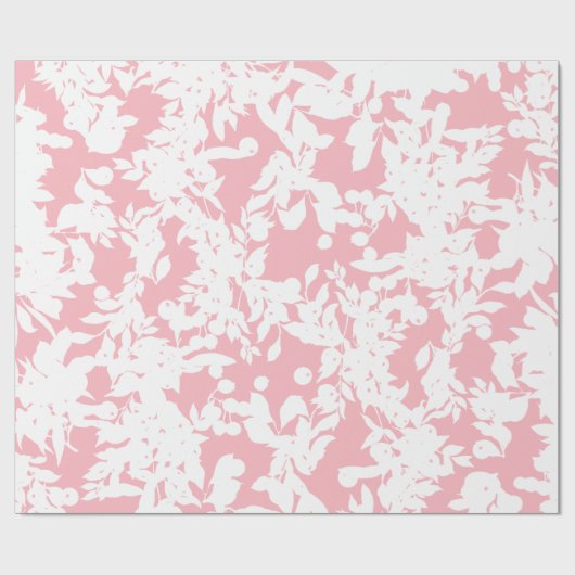 Moderne Abstract Roze Witte Bloem Cadeaupapier (Vlak)