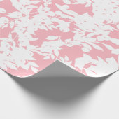 Moderne Abstract Roze Witte Bloem Cadeaupapier (Hoek)