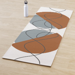 Moderne Abstract Terracotta en Grijs - Danser Yogamat