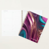 Moderne Abstract-Viva Magenta Turquoise en Gold Planner (Display)