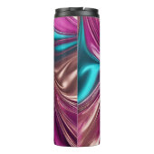 Moderne Abstract-Viva Magenta, Turquoise en Gold- Thermosbeker (Achterkant)