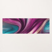 Moderne Abstract-Viva Magenta Turquoise en Gold- Yogamat (Achterkant (horizontaal))