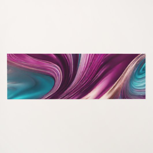 Moderne Abstract-Viva Magenta Turquoise en Gold- Yogamat (Achterkant (horizontaal))