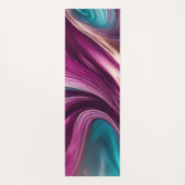 Moderne Abstract-Viva Magenta Turquoise en Gold- Yogamat (Achterkant)