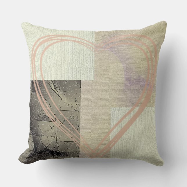 Moderne Abstract Zwart Wit En Grijs  Kussen (Voorkant)