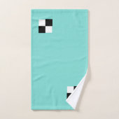 Moderne Abstract Zwart & Wit Geruit op Teal Bad Handdoek (Handdoek)