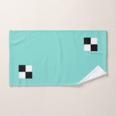 Moderne Abstract Zwart & Wit Geruit op Teal Bad Handdoek (Handdoek)