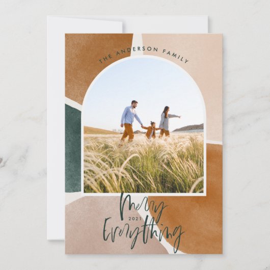 Moderne abstracte 1 fotoboog kerstvakantie Ann Feestdagenkaart (Voorkant)