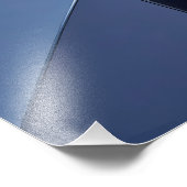 Moderne Abstracte 3D Metallic Blue en Peach Foto Afdruk (Hoek)