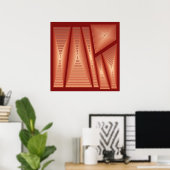 Moderne Abstracte - 3D-Piramides, Koper Poster (Thuiskantoor)