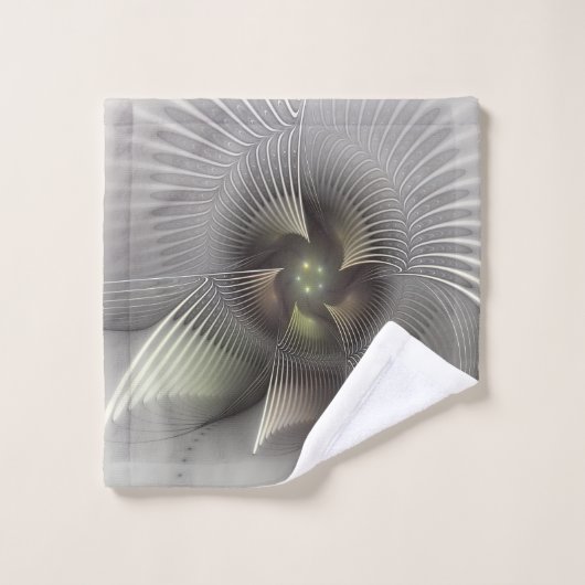 Moderne Abstracte 3D Vorm Fractal Art Bad Handdoek (Wasdoekje)