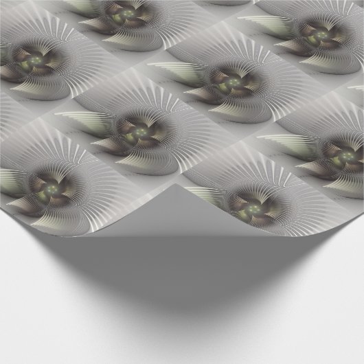 Moderne Abstracte 3D Vorm Fractal Art Cadeaupapier (Hoek)