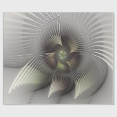 Moderne Abstracte 3D Vorm Fractal Art Cadeaupapier (Vlak)